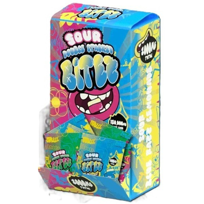 Picture of DOUBLE STACKED BITEZ THCP 2CT 2000MG - SOUR WATERMELON APPLE x SOUR BLUE RAZZ LEMOANDE