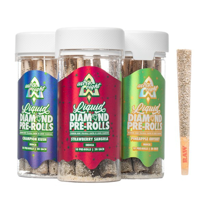 Picture of ASTRO EIGHT LIQUID DIAMOND PRE ROLLS 2G 10CT JAR - COSMIC DREAM (SATIVA)