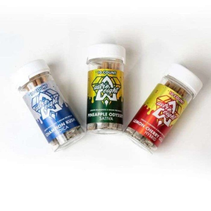 Picture of ASTRO EIGHT LIQUID DIAMOND PRE ROLLS 2G 10CT JAR - GALACTIC THUNDER (HYBRID)