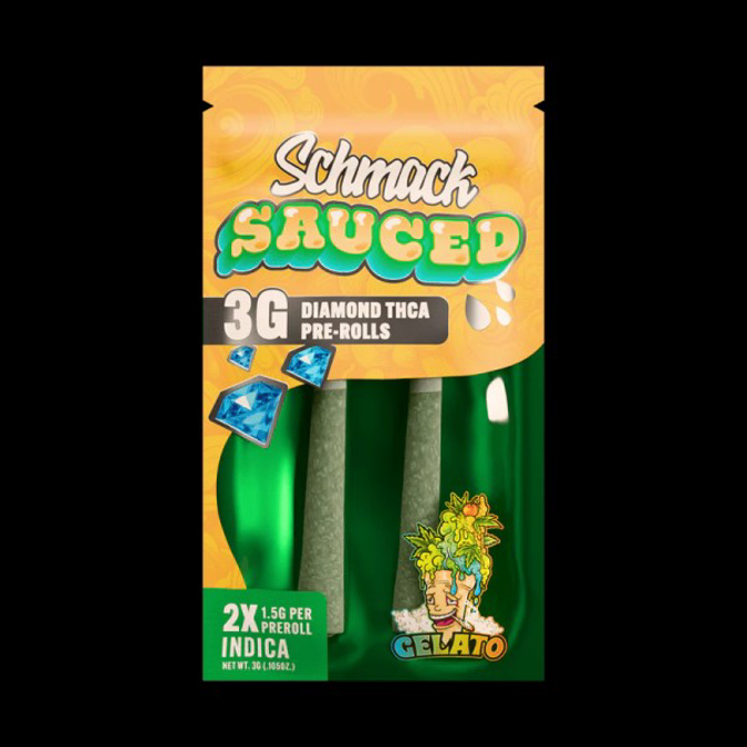 Picture of SCHMACK SAUCED 3G THCA DIAMOND PRE ROLLS 10CT - GELATO (INDICA)