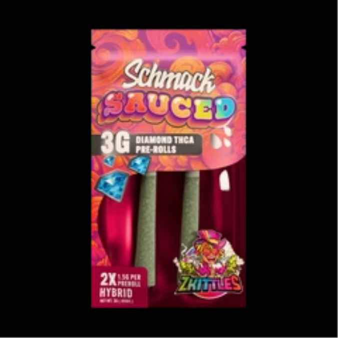 Picture of SCHMACK SAUCED 3G THCA DIAMOND PRE ROLLS 10CT - ZKITTLES (HYBRID)