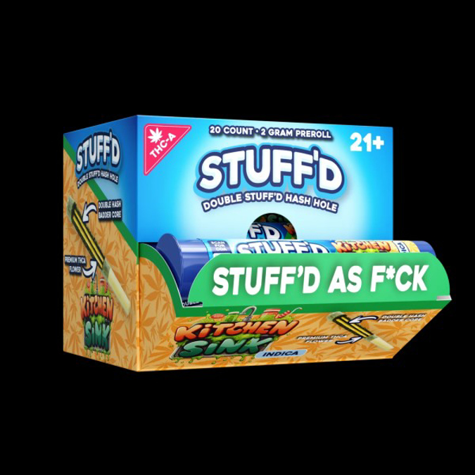 Picture of STUFF'D THCA HASH HOLES PRE ROLLS 20CT - KITCHEN SINK (INDICA)