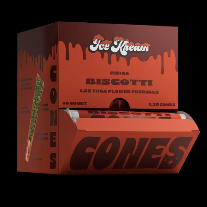 Picture of ICE KREAM CONES 1.5G THCA FLOWER PRE ROLLS 40CT - BISCOTTI (INDICA)