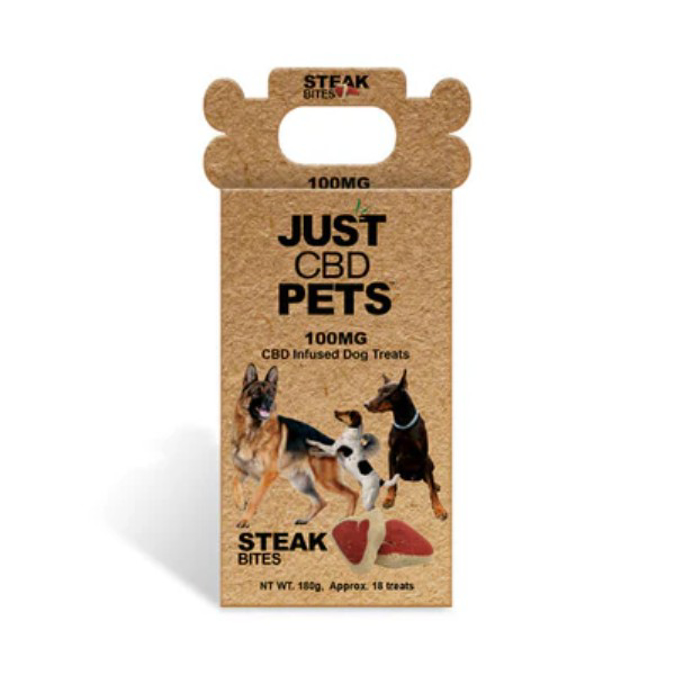 Picture of JUST CBD PETS 100MG DOG TREATS STEAK BITES