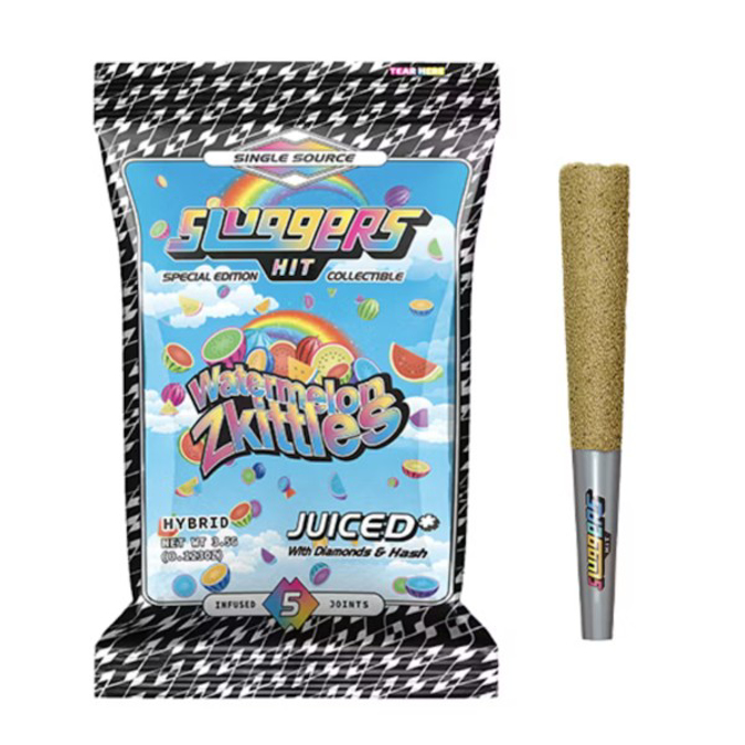 Picture of SLUGGERS HIT JUICED 0.7G INFUSED JOINTS 5PK - WATERMELON ZKITTLEZ (HYBRID)