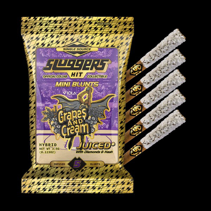 Picture of SLUGGERS HIT JUICED 0.7G INFUSED MINI BLUNTS 5PK - GRAPES AND CREAM (HYBRID)