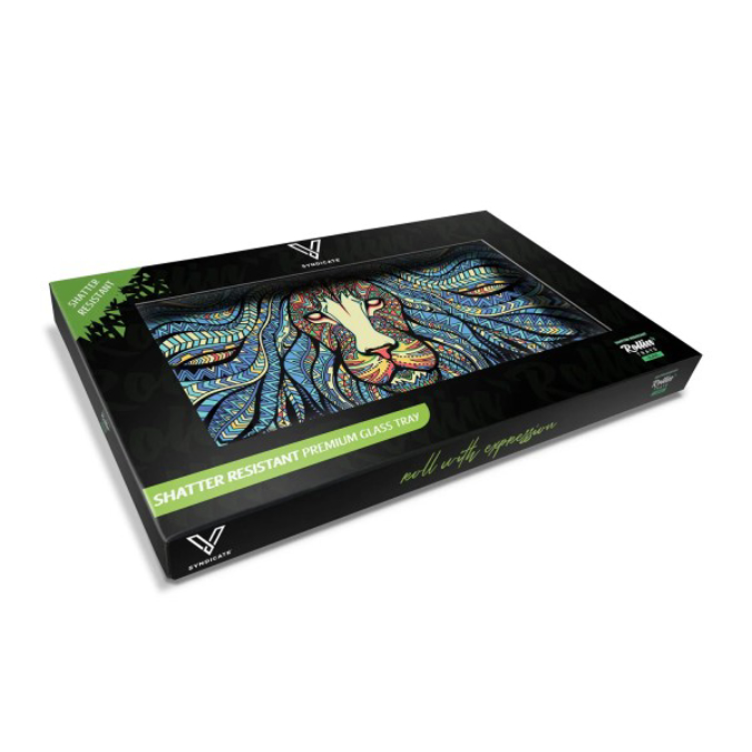 Picture of SYNDICATE GLASS TRAY MEDIUM - TRIBAL LION