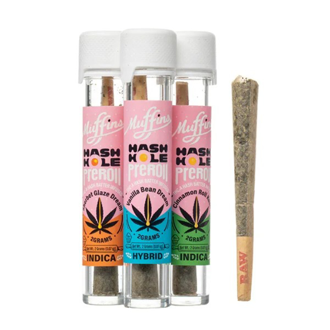 Picture of MUFFINS THCA BLUNTS HASH HOLE PRE ROLL 20CT - STRAWBERRY PUNCH (SATIVA)