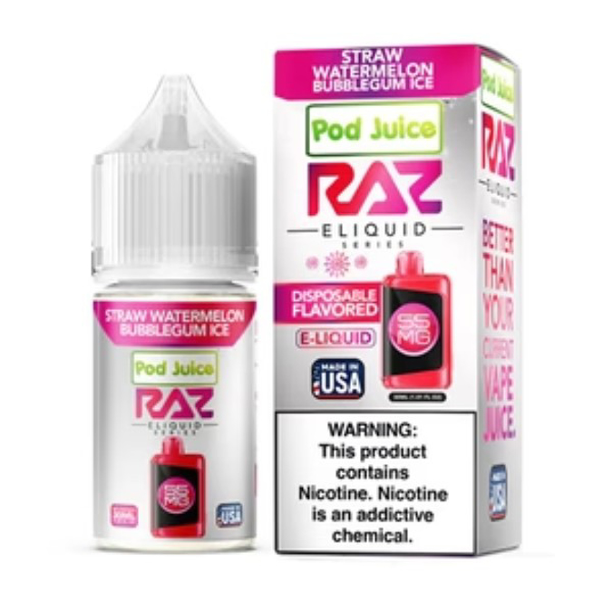 Picture of RAZ 30ML 55MG - STRAW WATERMELON BUBBLEGUM ICE