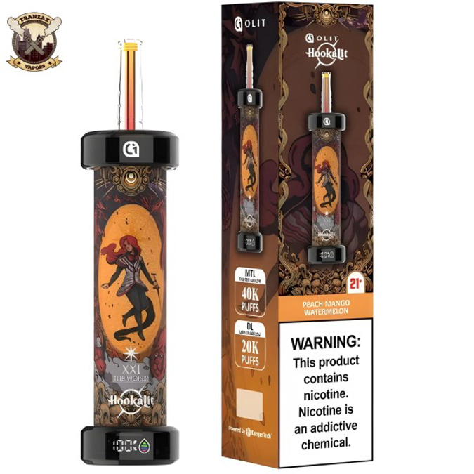 Picture of OLIT HOOKALIT 0.35 NIC 40K PUFFS   PEACH MANGO WATERMELON
