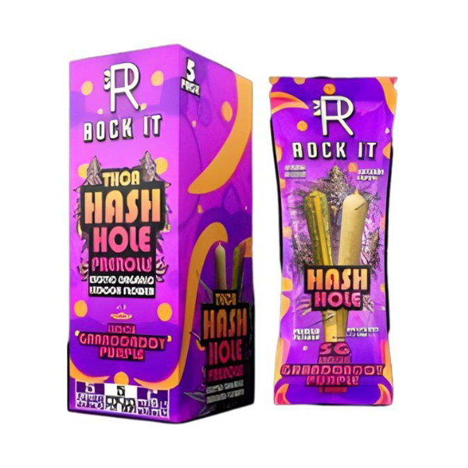 Picture of ROCK IT THCA HASH HOLES PRE ROLLS 5PK - GRANDDADDY PURPLE (INDICA)
