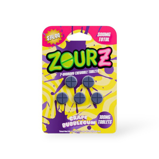 Picture of ZOUR Z 7 HYDROXY 100MG 5CT - GRAPE BUBBLEGUM