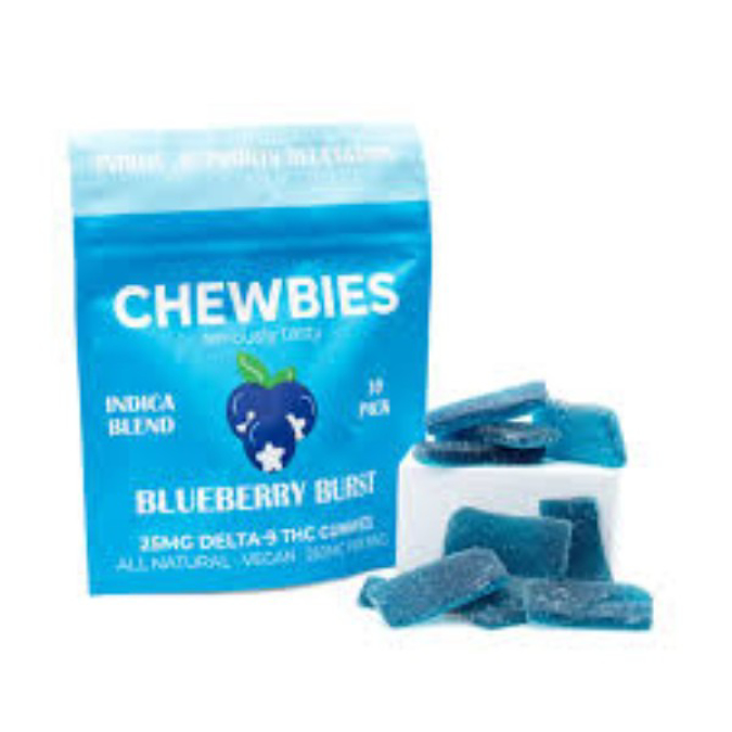Picture of CHEWBIES D9 THC 25MG GUMMIES - BLUEBERRY BURST