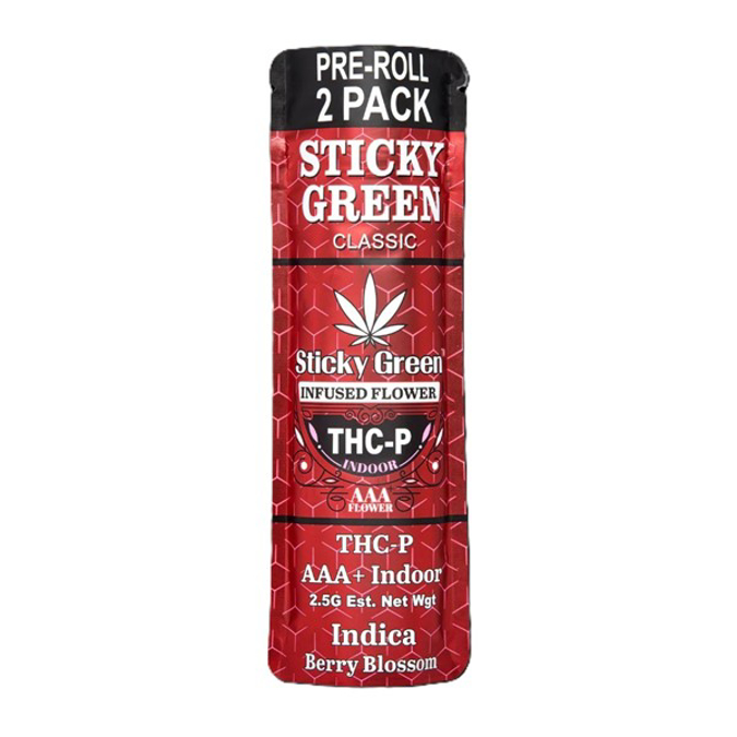 Picture of STICKY GREEN THCP INFUSED FLOWER PRE ROLL 10CT  - BERRY BLOSSOM