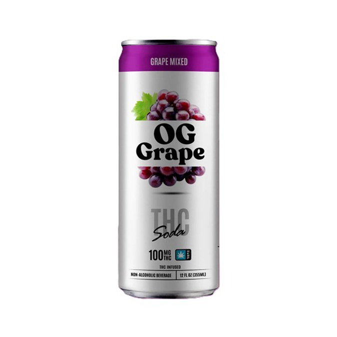 Picture of STICKY GREEN THC SODA 100MG 4CT - GRAPE FRUIT MIXED
