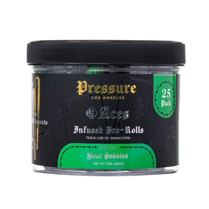 Picture of PRESSURE INFUSED PRE ROLLS SOUR PEBBLES SATIVA