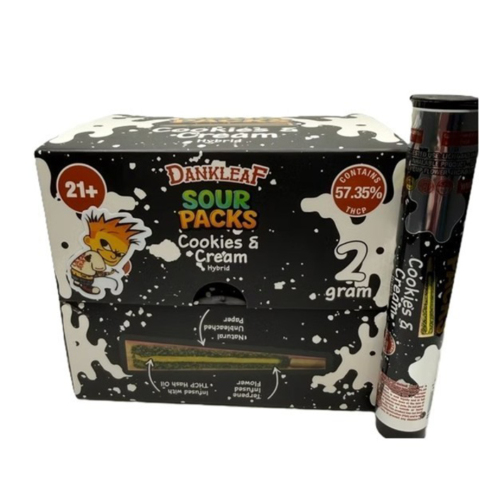 Picture of DANKLEAF SOUR PACKS PRE ROLL 2G 20CT - COOKIES & CREAM (HYBRID)