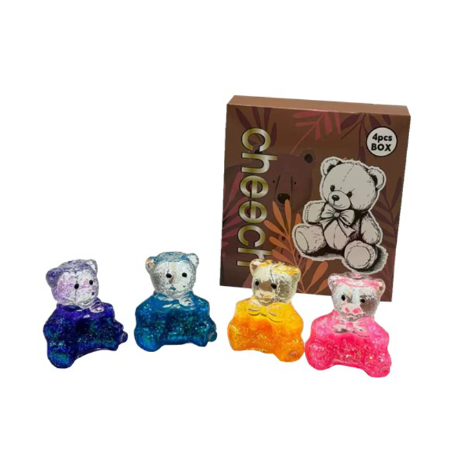 Picture of CHEECH GLASS 2.7'' SPARKLY TEDDY BEAR SMOKING PIPE PACK OF 4