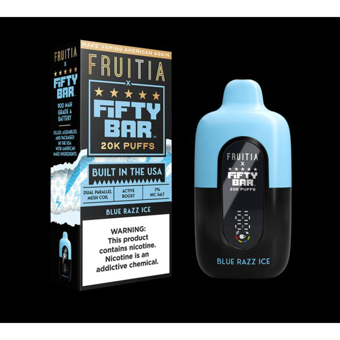 Picture of FIFTY BAR 20K BLUE RAZZ ICE