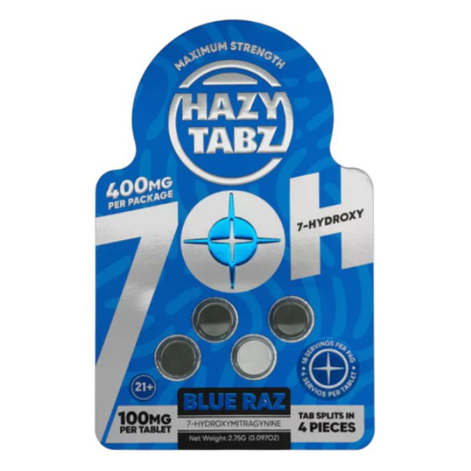 Picture of HAZY TABZ - 7 HYDROXY - SINGLE CT 100 MG | BLUE RAZZ