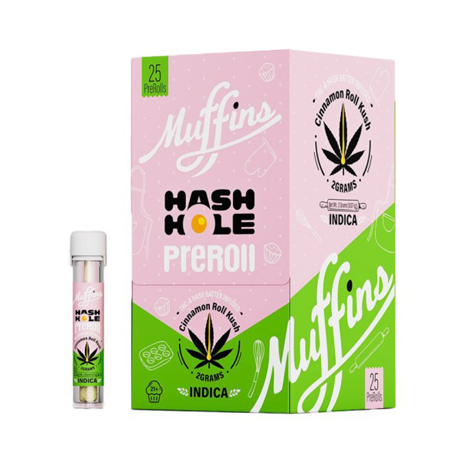 Picture of MUFFINS 2G THCA HASHHOLE PRE ROLL - CINNAMON ROLL KUSH