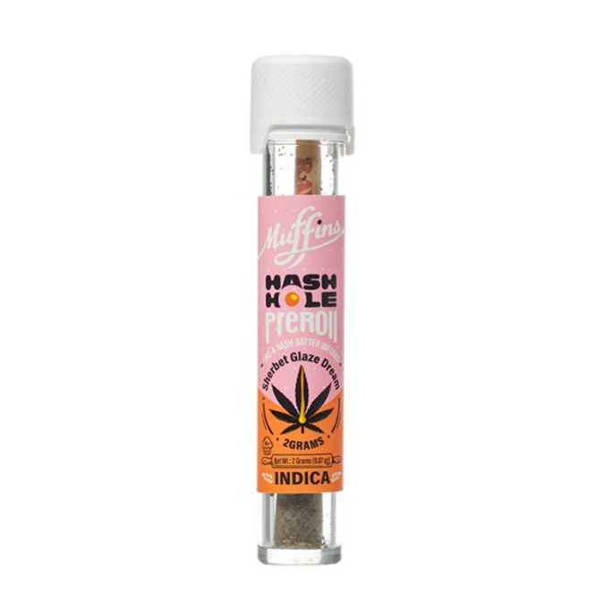 Picture of MUFFINS 2G THCA HASHHOLE PRE ROLL - SHERBET GLAZE DREAM
