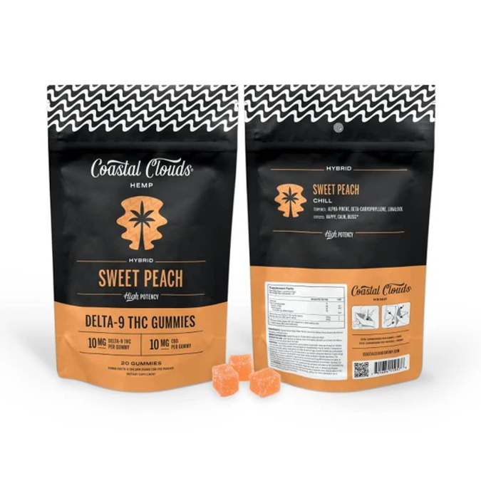 Picture of COASTAL CLOUD D9 THC 10MG GUMMIES - SWEET PEACH