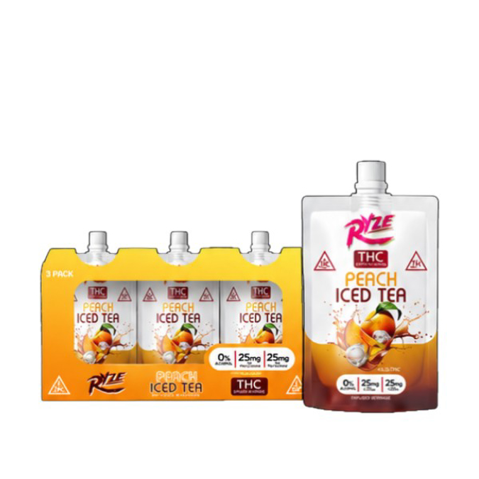 Picture of RYZE THC INFUSED BEVERAGE 150MG - PEACH ICED TEA