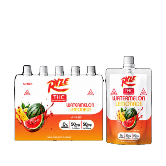 Picture of RYZE THC INFUSED BEVERAGE 25MG - WATERMELON LEMONADE