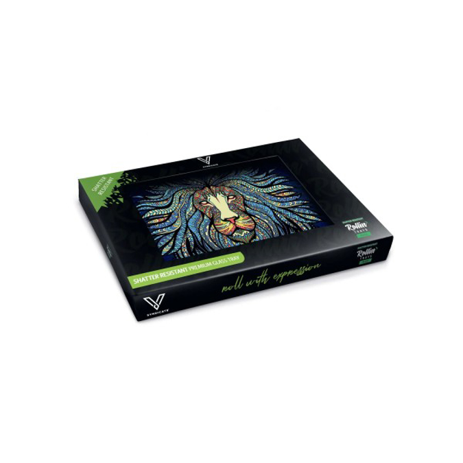 Picture of SYNDICATE GLASS TRAY SMALL - TRIBAL LION