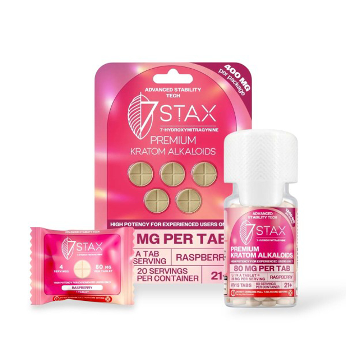 Picture of 7 STAX 7 HYDROXY 80MG TAB 10CT - RASPBERRY