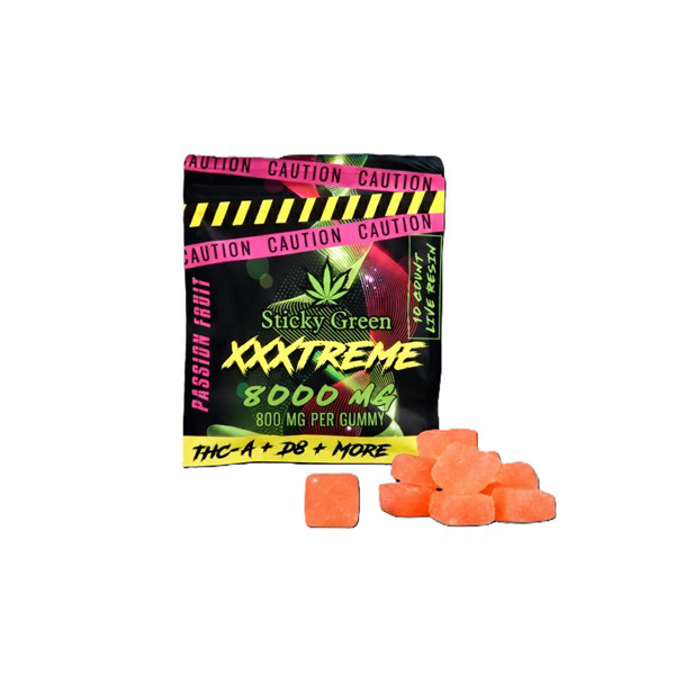 Picture of STICKY GREEN XXXTREME 8000MG 10CT GUMMY - PASSION FRUIT