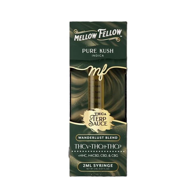 Picture of MELLOW FELLOW THCA TERP SAUCE SYRINGE 2ML - PURE KUSH (INDICA)