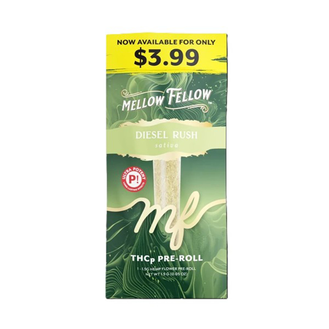 Picture of MELLOW FELLOW THCP PRE ROLL 15CT - DIESEL RUSH (SATIVA)