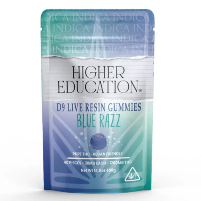 Picture of HIGHER EDUCATION  D9 LIVE RESIN GUMMIES 1200MG - BLUE RAZZ