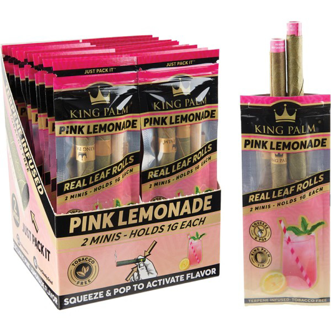 Picture of KING PALM MINI 1G PRE ROLLED WRAPS 2PK - PINK LEMONADE
