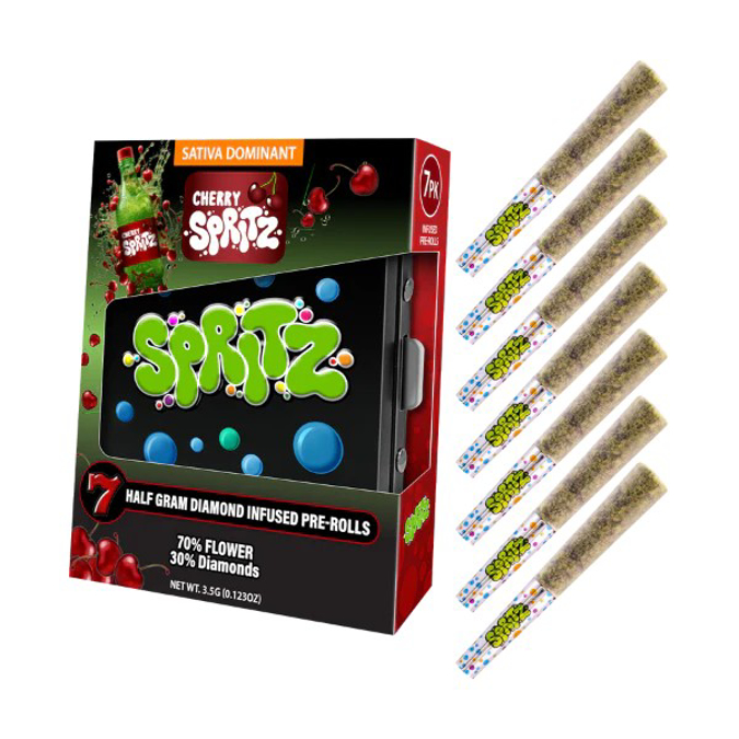 Picture of SLUGGERS HIT SPRITZ 7PK INFUSED PRE ROLLS 12PK - CHERRY SPRITZ