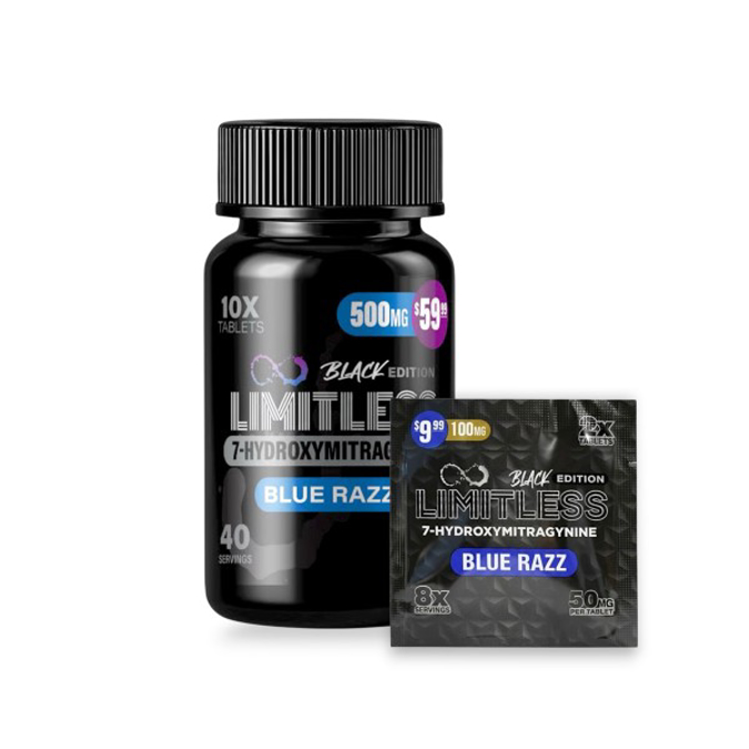 Picture of LIMITLESS 7 HYDROXY 50MG 2CT - BLUE RAZZ