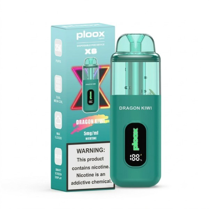 Picture of PLOOX DISPOSABLE POD 25K - DRAGON KIWI