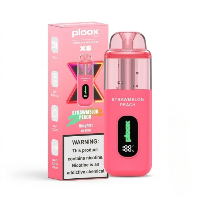 Picture of PLOOX DISPOSABLE POD 25K - STRAWBERRY PEACH