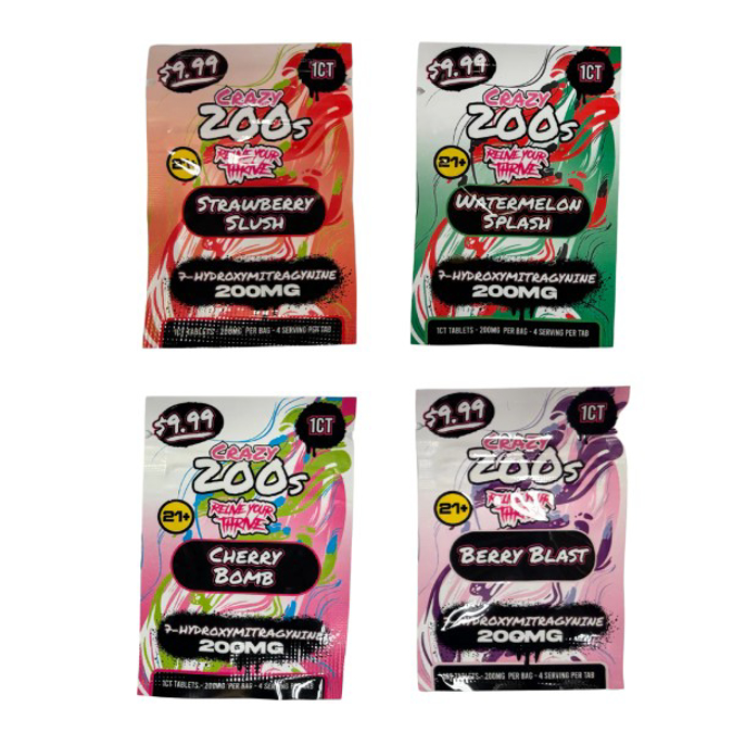 Picture of CRAZY 200S 7 OH 200MG 30CT - STRAWBERRY SLUSH