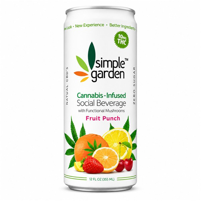 Picture of SIMPLE GARDEN THC ZERO SUGAR DRINK 355ML 4CT - FRUIT PUNCH