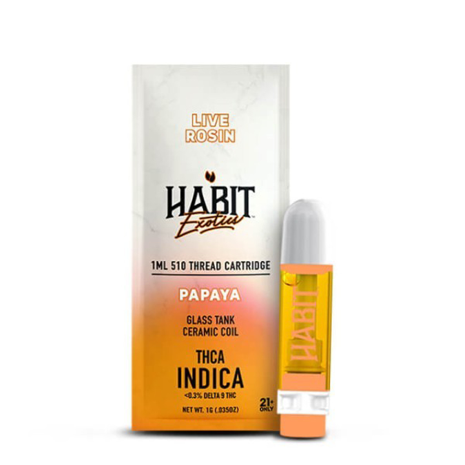 Picture of HABIT EXOTICS THCA 510 THREADED CARTRIDGE PAPAYA INDICA