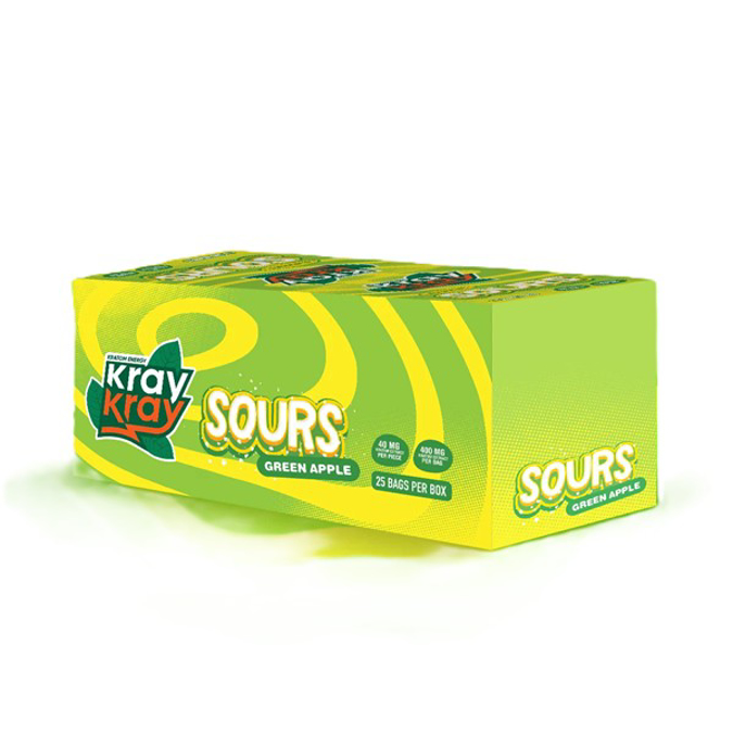 Picture of KRAY KRAY SOURS KRATOM GUMMIES 40MG 10CT - GREEN APPLE