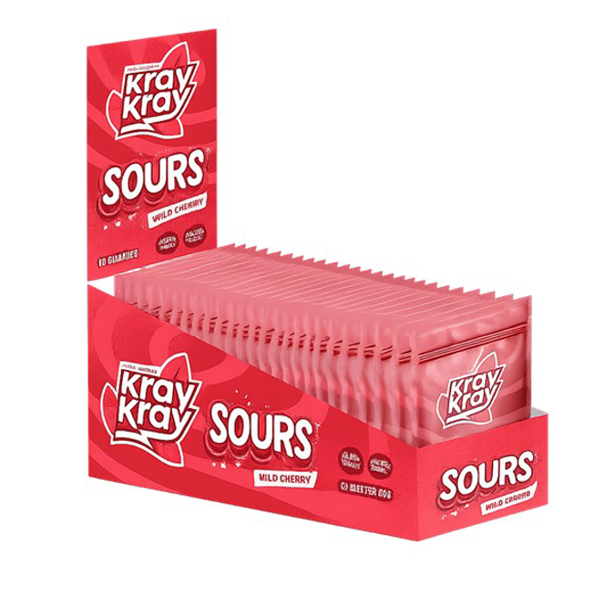 Picture of KRAY KRAY SOURS KRATOM GUMMIES 40MG 10CT - WILD CHERRY