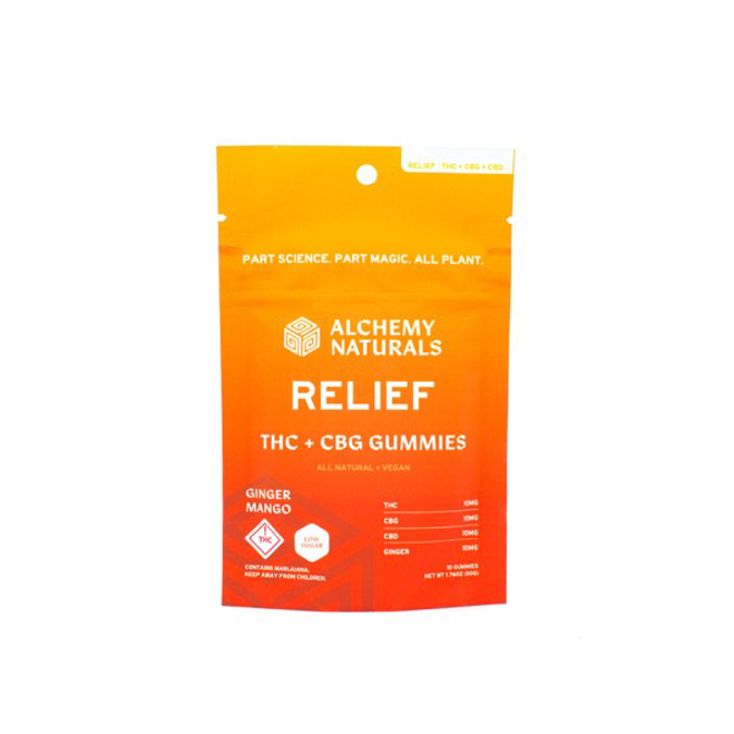Picture of ALCHEMY NATURALS RELIEF CBD GUMMIES 6CT BOX - GINGER MANGO