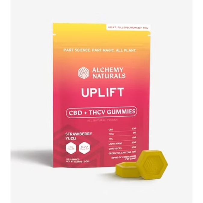 Picture of ALCHEMY NATURALS UPLIFT CBD GUMMIES 6CT BOX - STRAWBERRY YUZU
