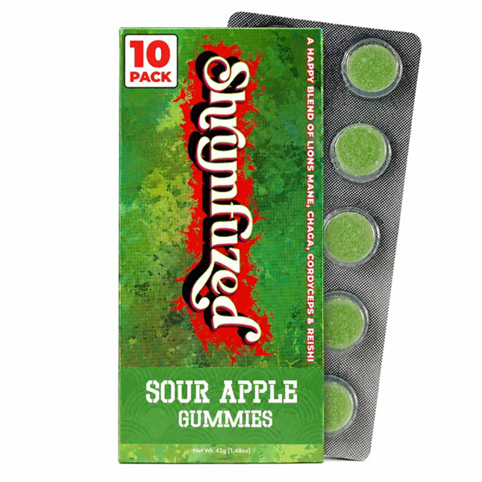 Picture of SHRUMFUZED MUSHROOM GUMMIES 1000MG 10CT - SOUR APPLE