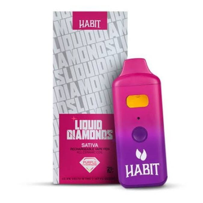 Picture of HABIT 2G LIQUID DIAMONDS DELTA 9 THC DISPOSABLE PURPLE CHAMPGNE