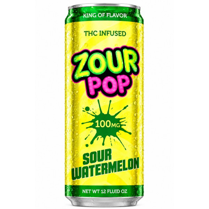 Picture of ZOUR POP THC SELTZER 100MG - SOUR WATERMELON